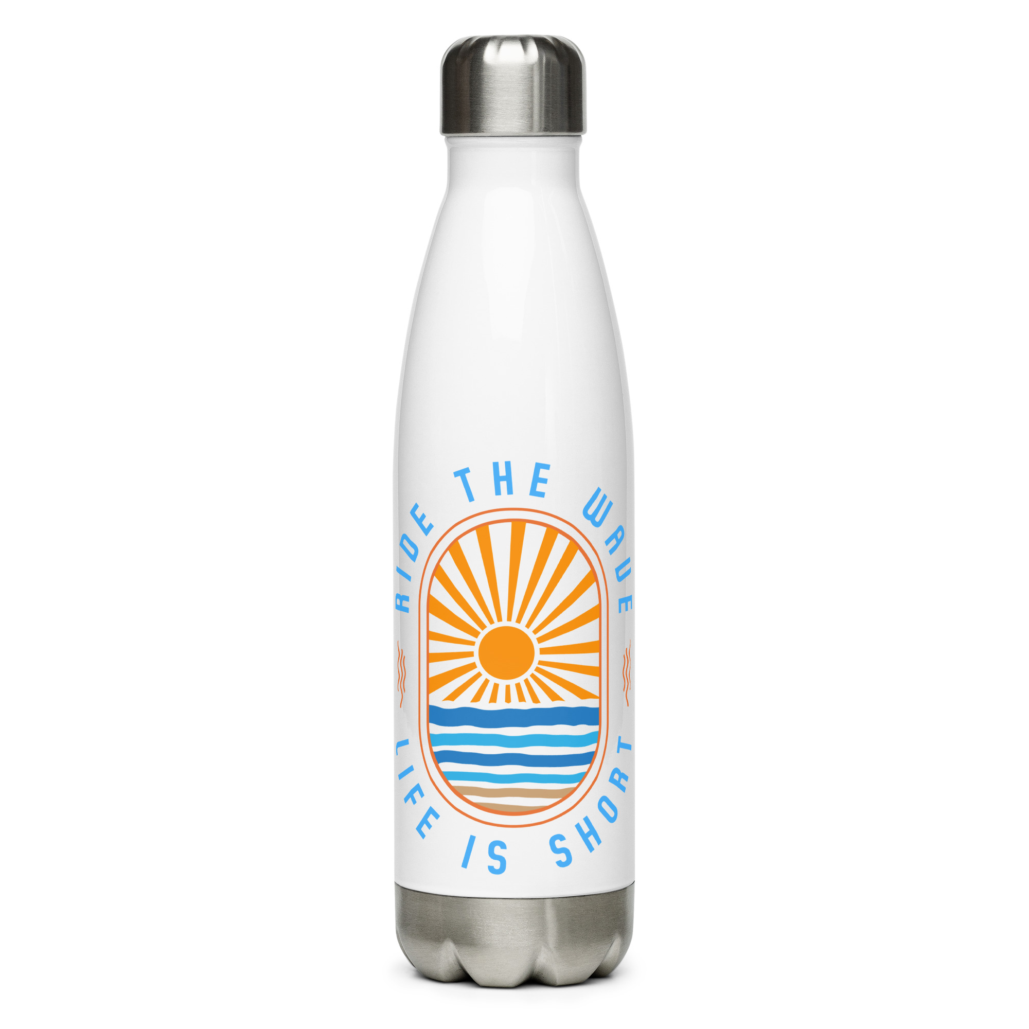 Ride the Wave - Life is Short: Stainless steel water bottle - Image 10