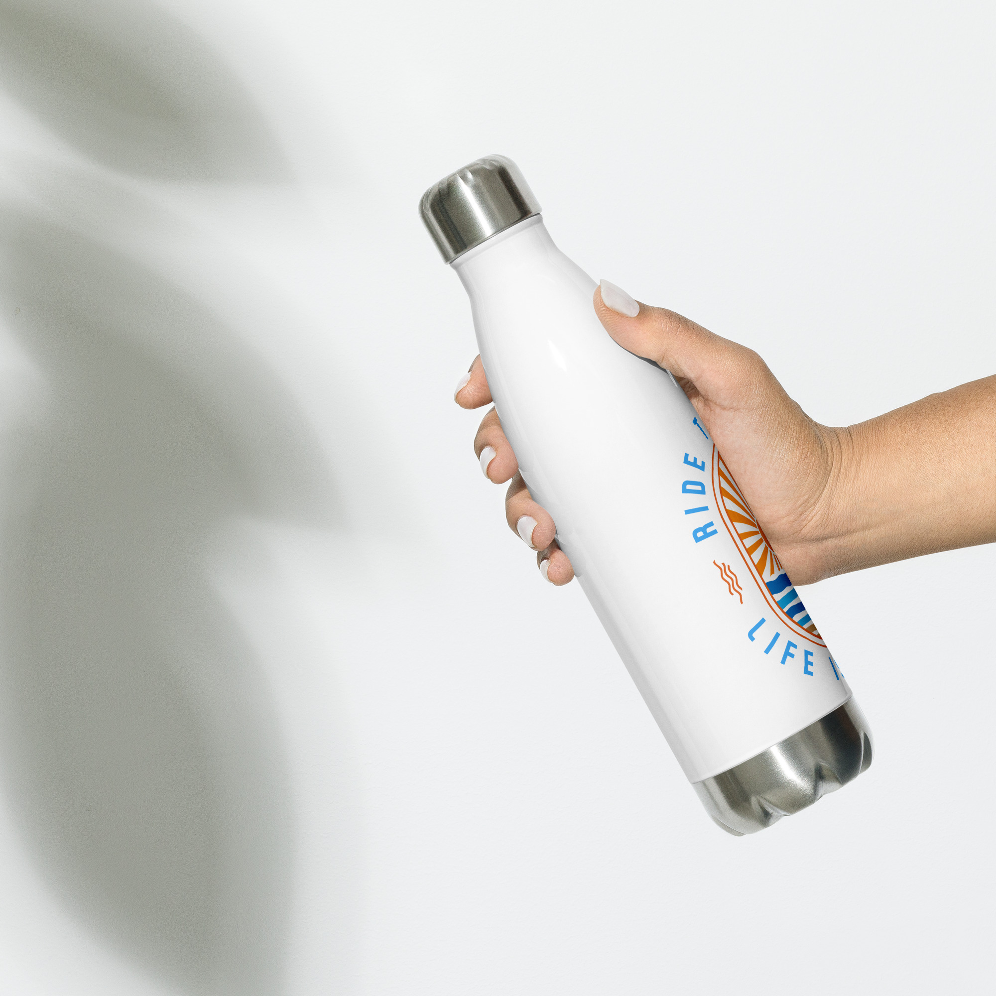 Ride the Wave - Life is Short: Stainless steel water bottle - Image 3